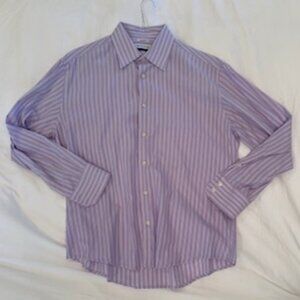 Versace Collection Dress Shirt Size 43 17 Business fit Purple/White